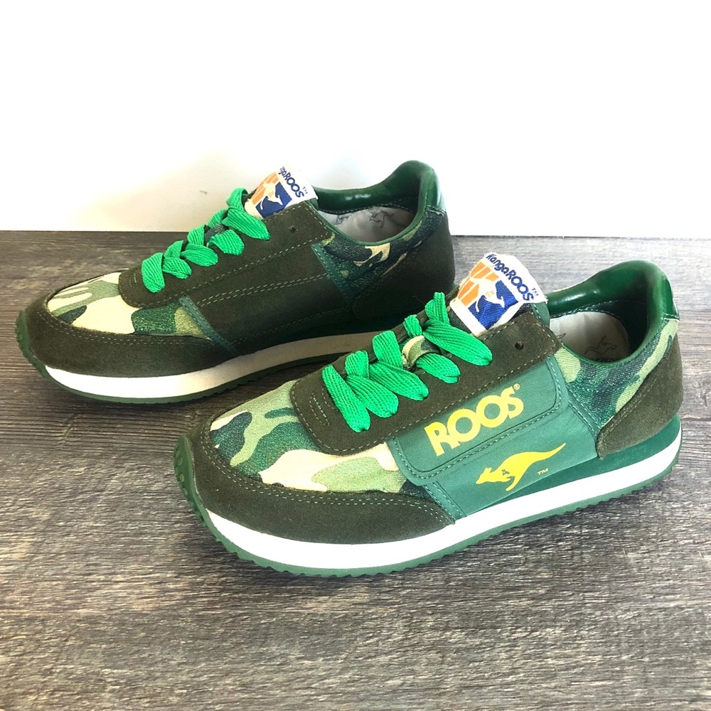 Vintage Camo Kangaroos Shoes (green shimmer)